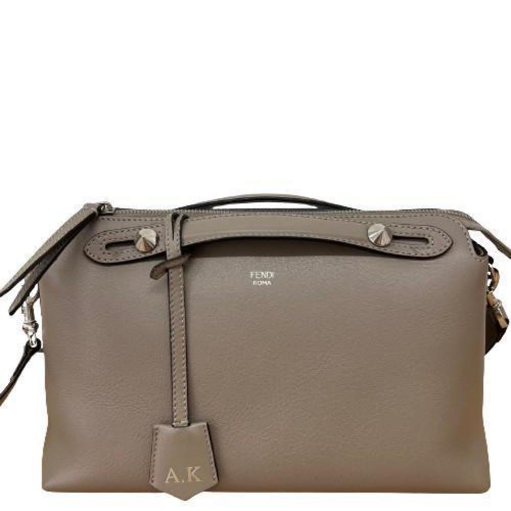 Fendi Visible Medium Shoulder Bag Leather Beige